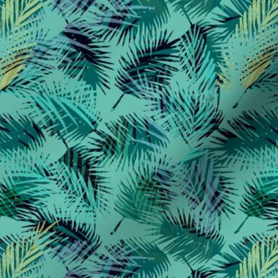 Palm Tree Tropical Summer Green Geometric Pattern