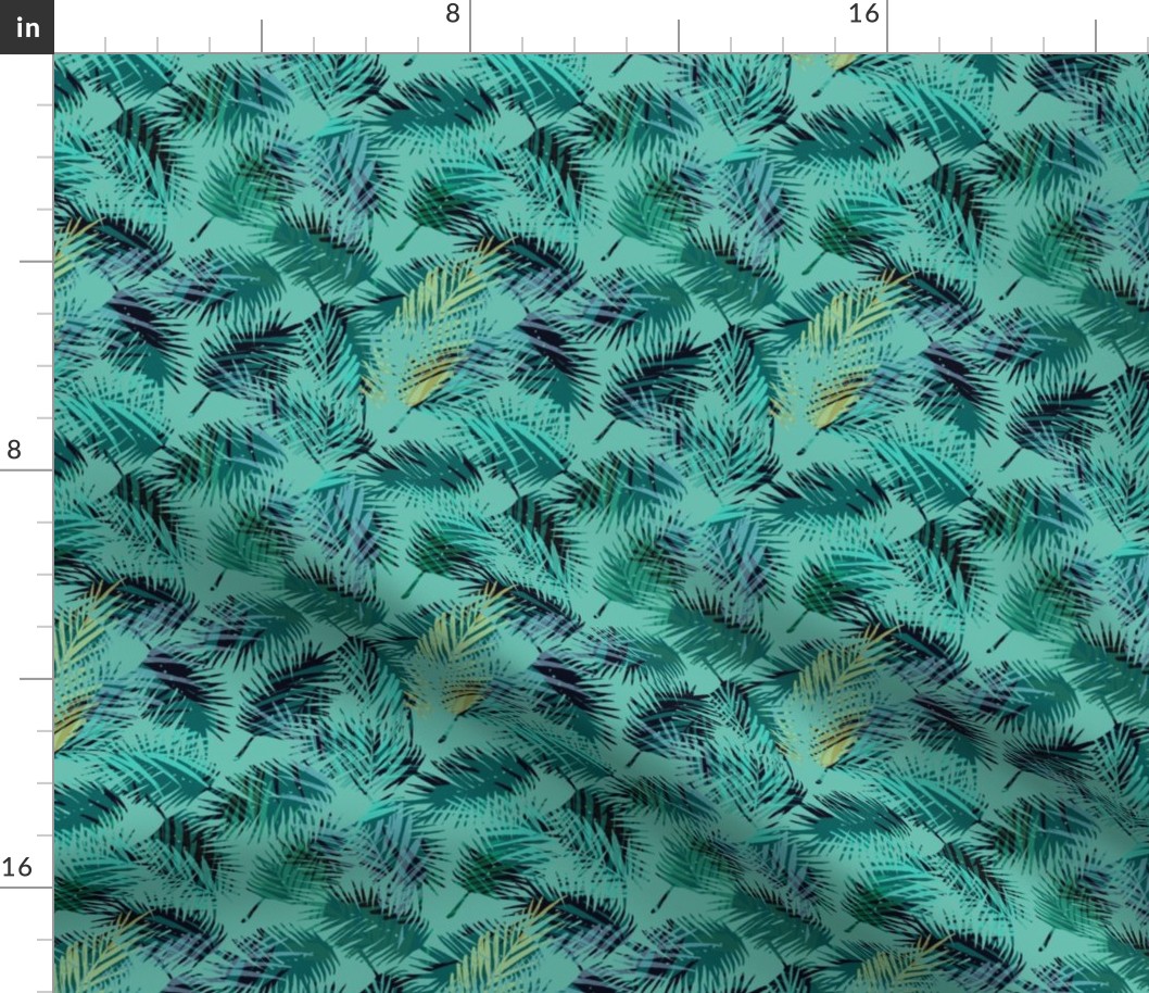 Palm Tree Tropical Summer Green Geometric Pattern