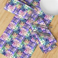 Palm Tree Tropical Summer Pink Blue Geometric Pattern