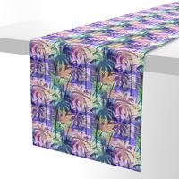 Palm Tree Tropical Summer Pink Blue Geometric Pattern