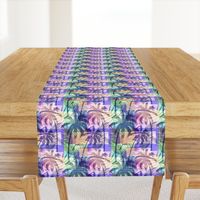 Palm Tree Tropical Summer Pink Blue Geometric Pattern