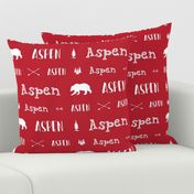 Woodland Boys Personalized Name // Red and White - Aspen