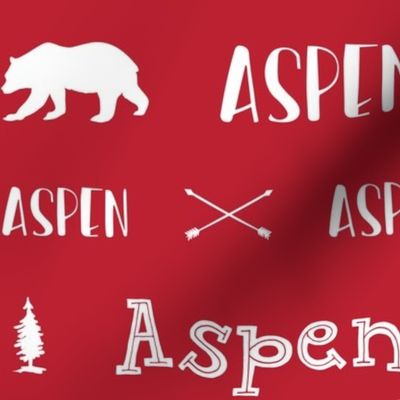 Woodland Boys Personalized Name // Red and White - Aspen