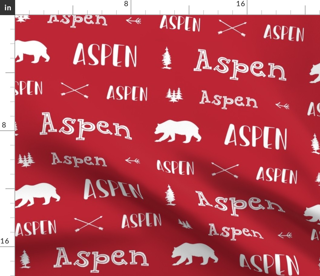 Woodland Boys Personalized Name // Red and White - Aspen