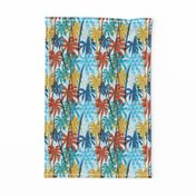 Palm Tree Tropical Summer Blue Retro Geometric Pattern