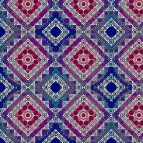 Modern Kilim - Red and Blue