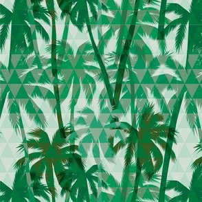 Palm Tree Tropical Summer Green Geometric Pattern
