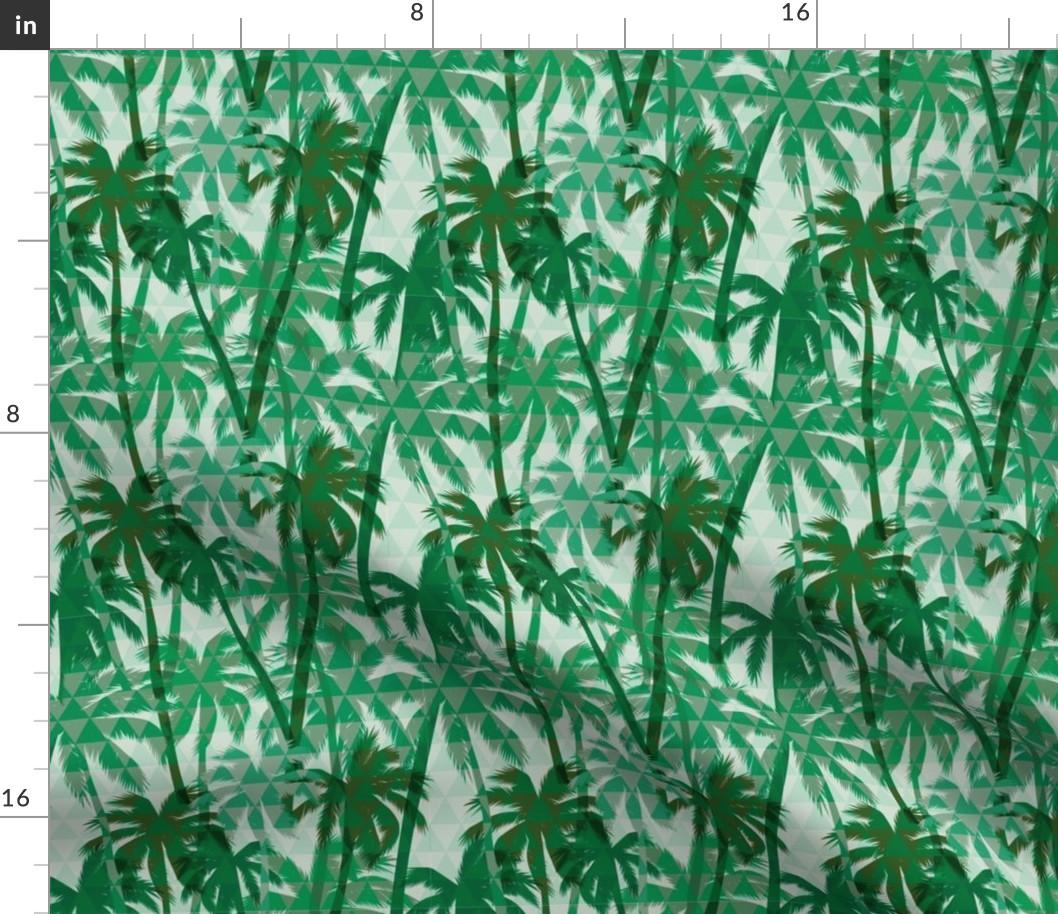 Palm Tree Tropical Summer Green Geometric Pattern