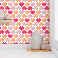 Small scale // "Kilim" my heart // red orange & pink hearts