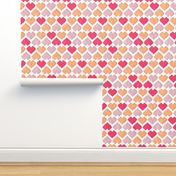 Small scale // "Kilim" my heart // red orange & pink hearts