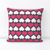 Small scale // "Kilim" my heart // red & white hearts