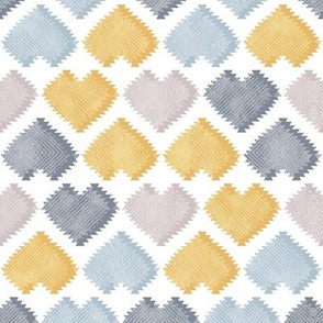 Small scale // "Kilim" my heart // pastel colors hearts