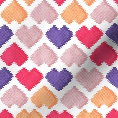 Small scale // "Kilim" my heart // ultra violet red & orange hearts