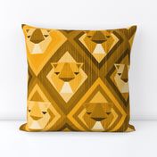 Kilim Lions in Yellow Shift - Large Scale