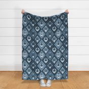 Kilim Lions in Blue Shift - Large Scale