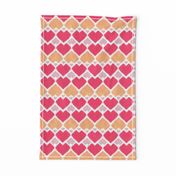 Small scale // "Kilim" me gentle // red orange & pink hearts