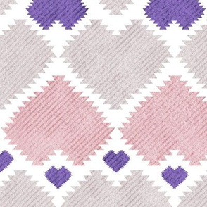 Normal scale // "Kilim" me gentle // pastel colors ultra violet hearts