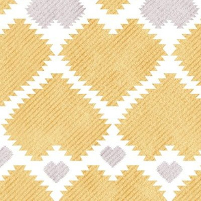 Normal scale // "Kilim" me gentle // pastel yellow hearts