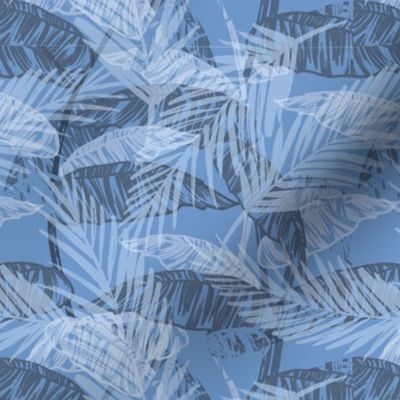 Palm Tree Tropical Summer Blue Geometric Pattern