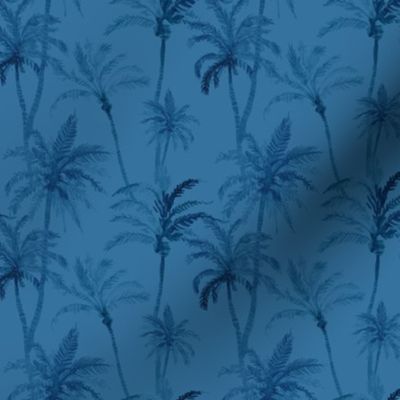 Plam Tree Tropical Summer Blue Geometric Pattern