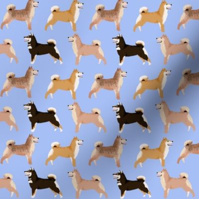 shiba inu dog cute dogs navy blue dog fabric pet dog shiba inu Japanese dog fabric doge - periwinkle (smaller)