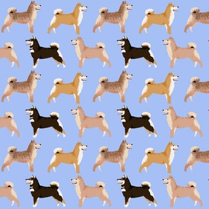 shiba inu dog cute dogs navy blue dog fabric pet dog shiba inu Japanese dog fabric doge - periwinkle (smaller)