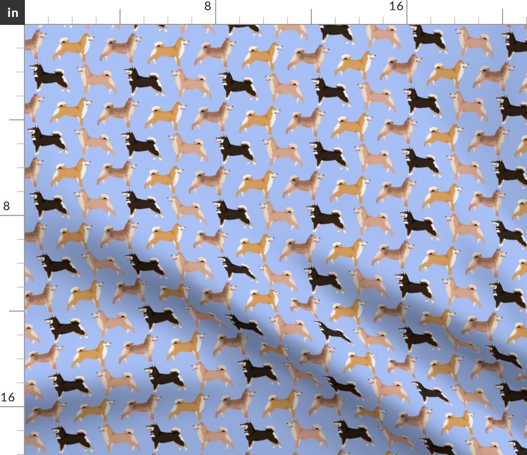 shiba inu dog cute dogs navy blue dog fabric pet dog shiba inu Japanese dog fabric doge - periwinkle (smaller)