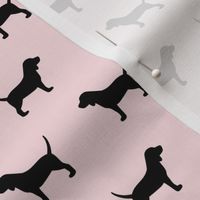 Beagles Pink with Black Dog Silhouette