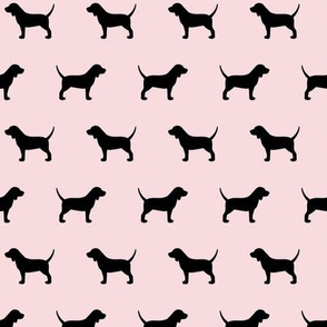 Beagles Pink with Black Dog Silhouette