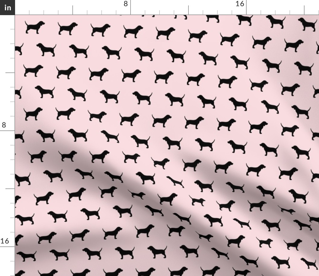 Beagles Pink with Black Dog Silhouette