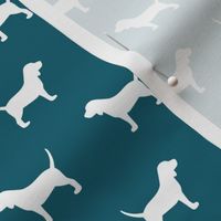 Beagle Silhouette on Teal