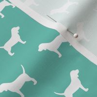 Beagle Silhouette on Turquoise