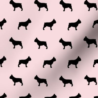 French Bulldog Silhouettes on Pink