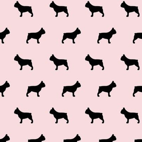French Bulldog Silhouettes on Pink