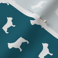 French Bulldog Silhouettes on Teal