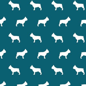 French Bulldog Silhouettes on Teal