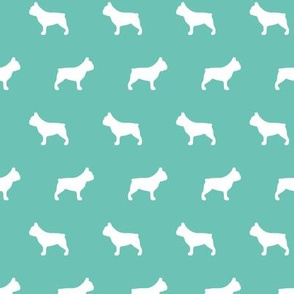 French Bulldog Silhouettes on Turquoise