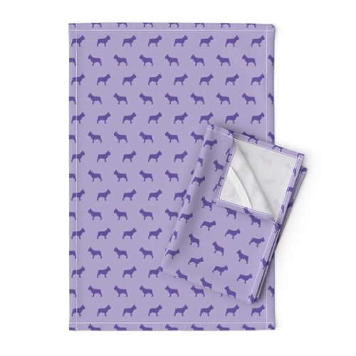 French Bulldog Silhouettes on Violet