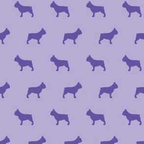 French Bulldog Silhouettes on Violet