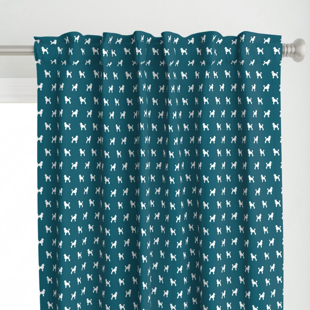 Poodle Silhouette on Teal