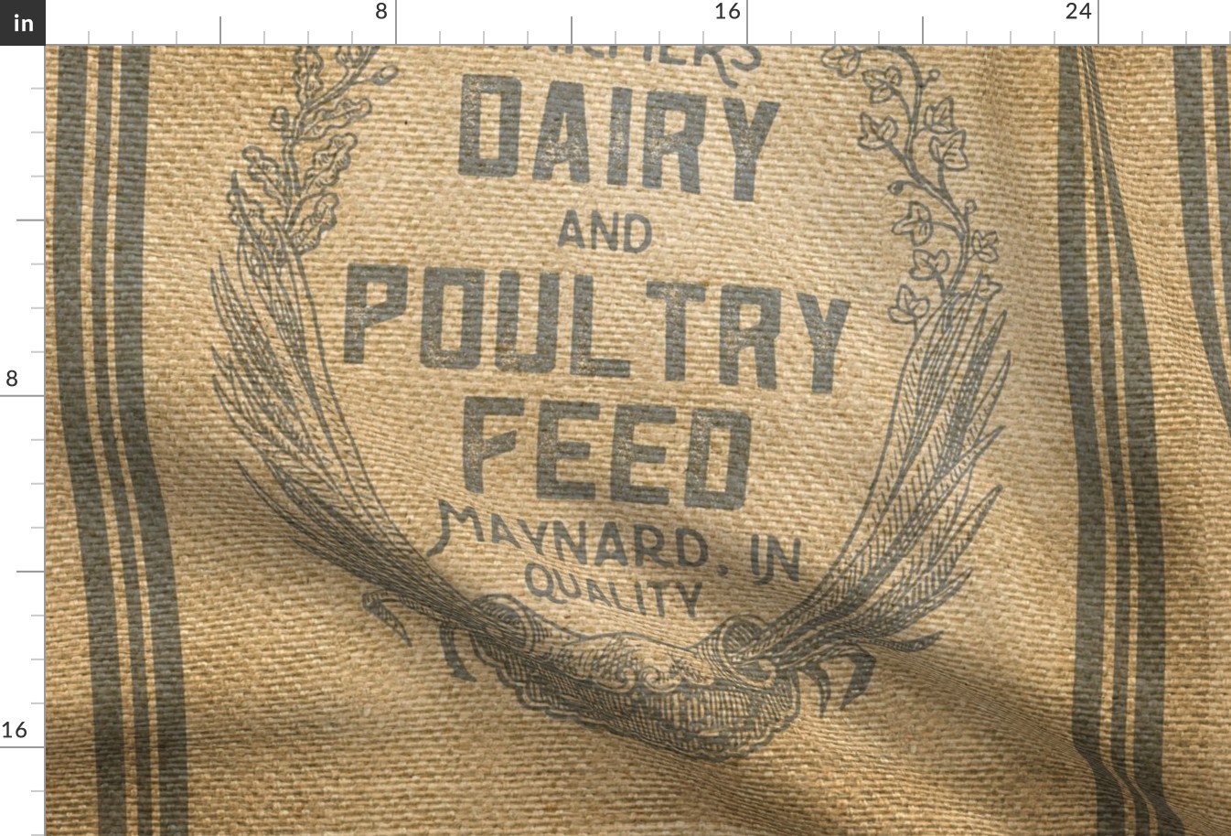 Dairy Feed Sack Farmhouse 25"x25"