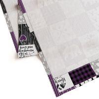 love you to the mountains - whole cloth cheater quilt - plum