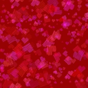 Scribbled Hearts-Pink-Red