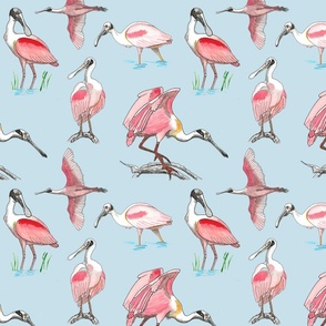 Spoonbill Paddlefish Fabric, Wallpaper and Home Decor