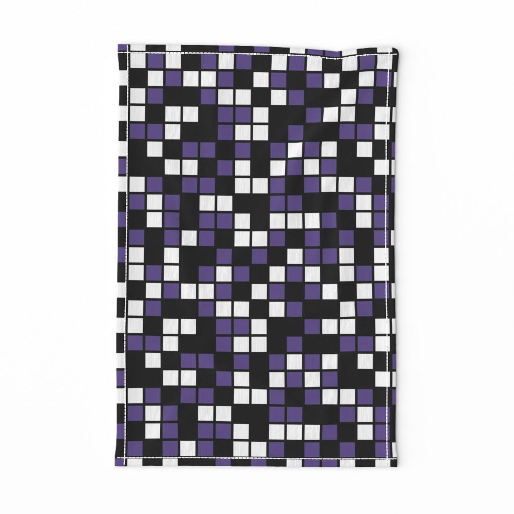 Large Mosaic Squares in Black, Ultra Violet, and White