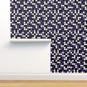 Large Mosaic Squares in Black, Ultra Violet, and White