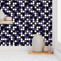 Large Mosaic Squares in Black, Ultra Violet, and White