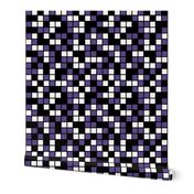 Large Mosaic Squares in Black, Ultra Violet, and White