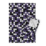 Large Mosaic Squares in Black, Ultra Violet, and White