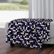 Large Mosaic Squares in Black, Ultra Violet, and White